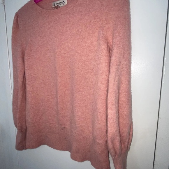 Nanette Lepore 2-Ply Cashmere Sweater Womens Small Pink Puff Sleeve Pullover - Picture 6 of 7